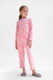 Premium Snug fit Nightsuit - Pink - Dancing girl