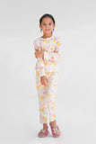Premium Snug fit Nightsuit - White - Flower