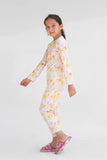 Premium Snug fit Nightsuit - White - Flower