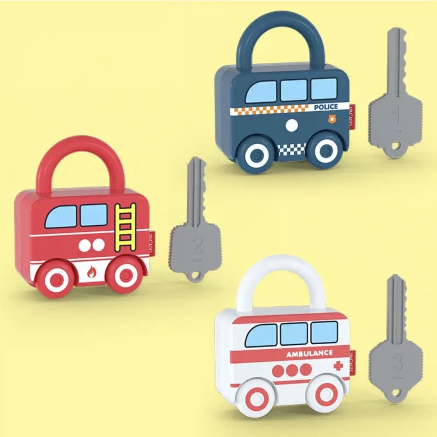 Puzzle Matching Lock Key Toys - 3 PCS Random Color - 033512