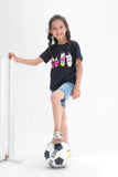 Unicorn Shake - Half Sleeves T-shirts For Kids - Black