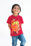 Stylish Dino - Half Sleeves T-shirts For Kids - Maroon