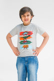 Kings of the Land Half Sleeves T-shirts for Kids - Grey