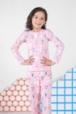 Premium Snug fit Nightsuit - Pink - Cactus and sheep