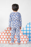Premium Snug fit Nightsuit - Grey - Helicopter