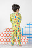 Premium Snug fit Nightsuit - Yellow - Dinosaur