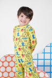 Premium Snug fit Nightsuit - Yellow - Dinosaur
