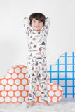 Premium Snug fit Nightsuit - White - Dinosaur