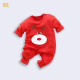 Baby Jumpsuit with cap - Reindeer - Red