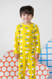 Premium Snug fit Nightsuit - Yellow - Plane