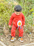 Sunny Egg Delight Full Sleeves Baby Jumpsuit - Rust