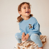 Fox Sweatshirt for Kids - Light Blue