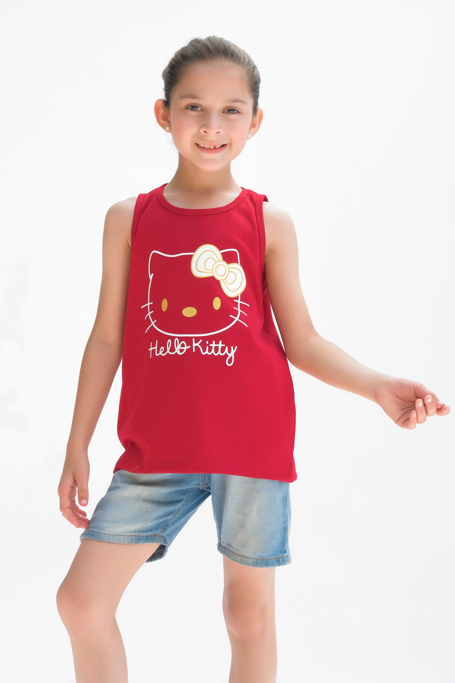 Hello Kitty Printed Sandos for Girls - Red