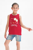 Hello Kitty Printed Sandos for Girls - Red