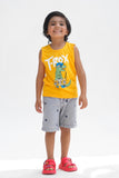 T.Rox Printed Sandos for Boys - Yellow