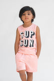 Sup Sun Summer-Printed Sandos - Pink