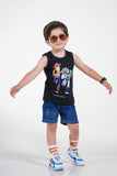 To Infinity and Beyond Printed Sandos for Boys - Black