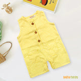 Sunny Yellow Check Cotton Half Romper