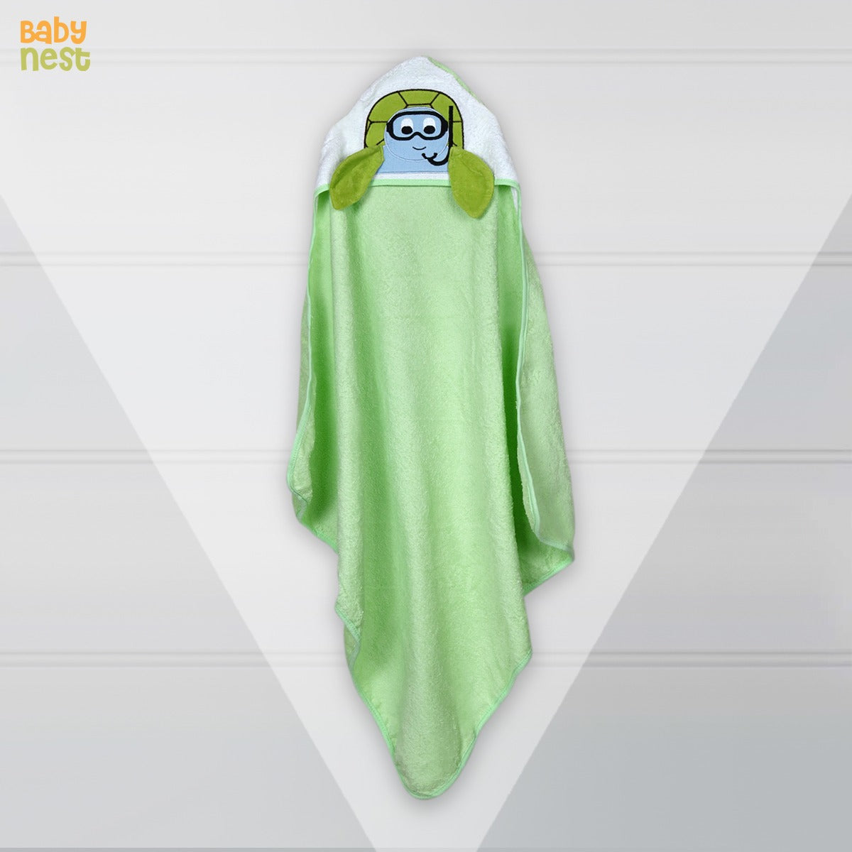 Baby Character Bath Towels Green And White