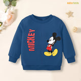 Mickey Mouse Character Printed Full Sleeve Sweatshirt for Kids - Blue