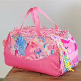 Aesthetic Trendy Cartoon Travel Bag - Pink Unicorn - Large