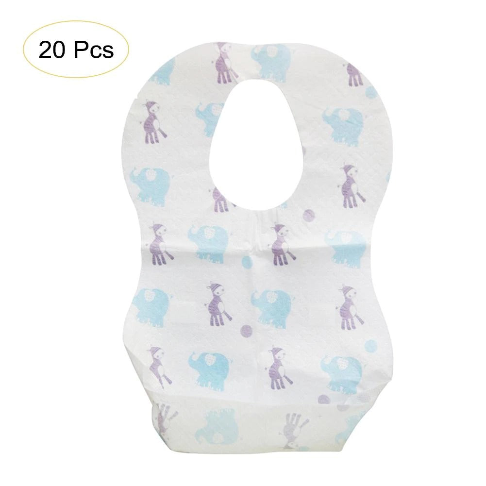 20 PCS/ Pack Waterproof Non-Woven Fabric Disposable Bibs