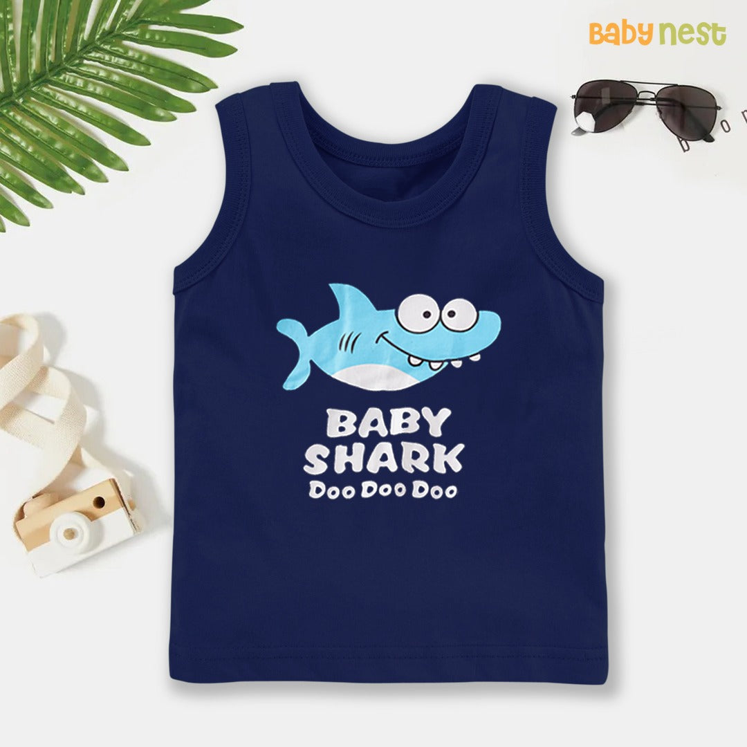 BNBBS-100 - Baby Shark Print Sandos For Kids - Blue