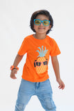 Cool Pineapple - Half sleeves T-shirts For Kids - orange - SBT-336