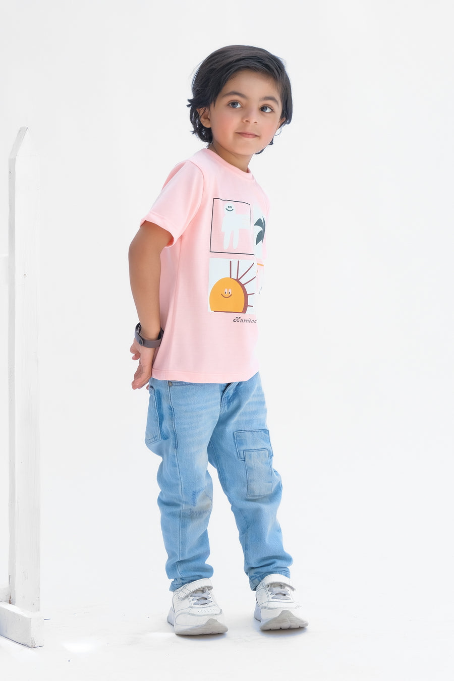 Hurricane Be Little  - Half Sleeves T-Shirts For Kids - Pink - SBT-356