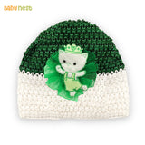 Azadi caps for girls – teddy bear - green and white – Independence day