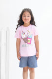 Unicorn # besties - Half Sleeves T-shirts For Kids - Light Pink