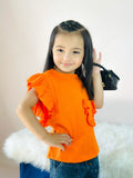 T-Shirts Baby Girl Cotton Short Sleeve Tee Summer Clothes for Girls Orange