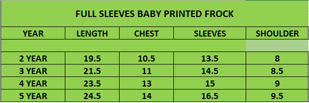 Full Sleeves Baby Printed Frocks ‚Äì Sweet Heart - BNBPF-52-D7 ‚Äì Blue