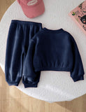 Navy - Mini Style Zip Up Fleece Tracksuit for Kids