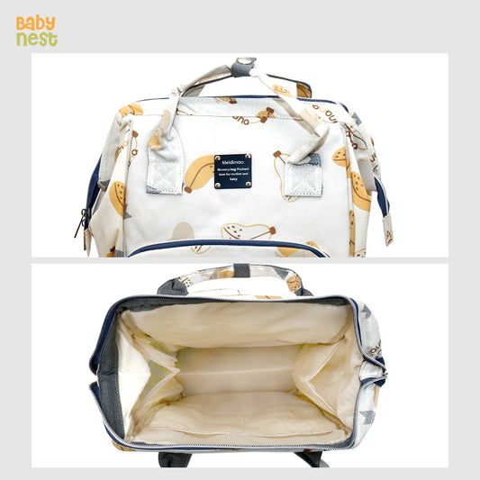 Premium Quality Banana Bliss Diaper Bag - Beige