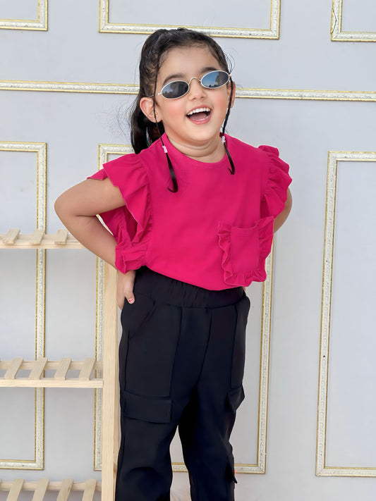 T-Shirts Baby Girl Cotton Short Sleeve Tee Summer Clothes for Girls Hot Pink