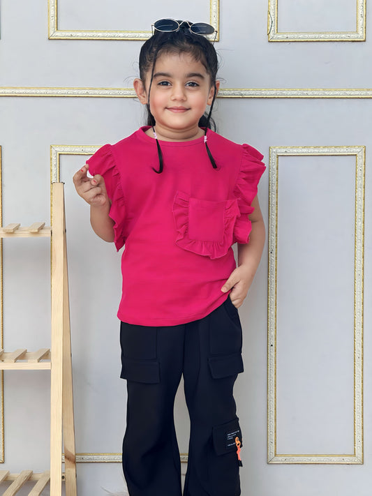 T-Shirts Baby Girl Cotton Short Sleeve Tee Summer Clothes for Girls Hot Pink