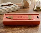 ABEEHA - Wooden Pencil Box with Sliding Top - Pink