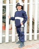 Sporty Style Navy Fleece Tracksuit for Kids