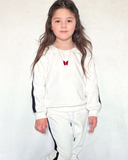 Cozy Fleece White Sweatshirt & Sweatpants Set - Active Winter Set