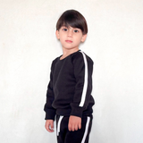 Cozy Fleece Black Sweatshirt & Sweatpants Set - Active Winter Set