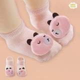 Adorable Baby Socks with Cute Bear Face Design - 0-3 Months