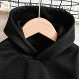 Embroidered Snug Bear Fleece Baby Hoodie -Black