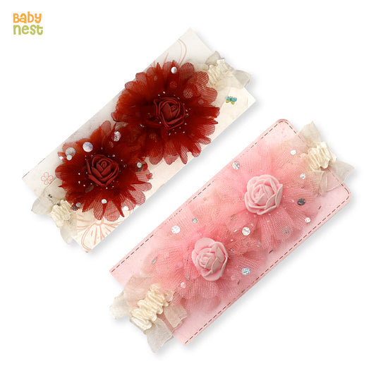 Floral Tulle Hair Band For Girls - 1pc