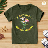 Okkay Dokkey Half Sleeves T-shirts For Kids Green - SBT-339