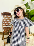 Little Cotton Gingham Dress For Girl