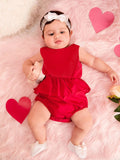 Frock Style Premium Baby Onesie - Red