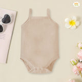 Pack of 3 Organic Cotton Sleeveless Camisole Bodysuit - Beige