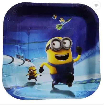 Minions Theme party paper plates Square Shape birthday party for kids. (Pack of 10)