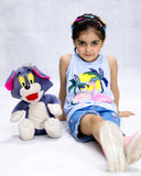 Duck Hang out Summer-Printed Sandos- Light Blue